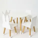 Set de Mesa blanca circular y 4 sillas