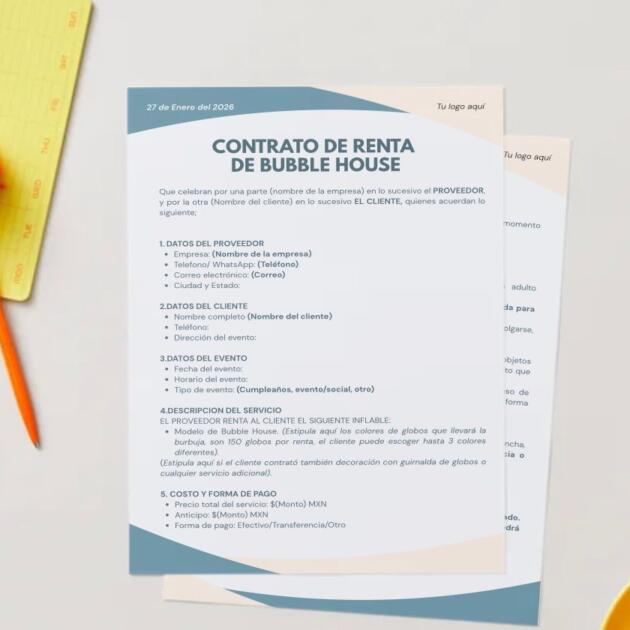 CONTRATO DE RENTA DE BUBBLE HOUSE