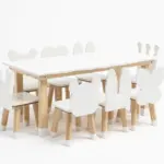 Set de Mesa blanca y 10 sillas de figuras